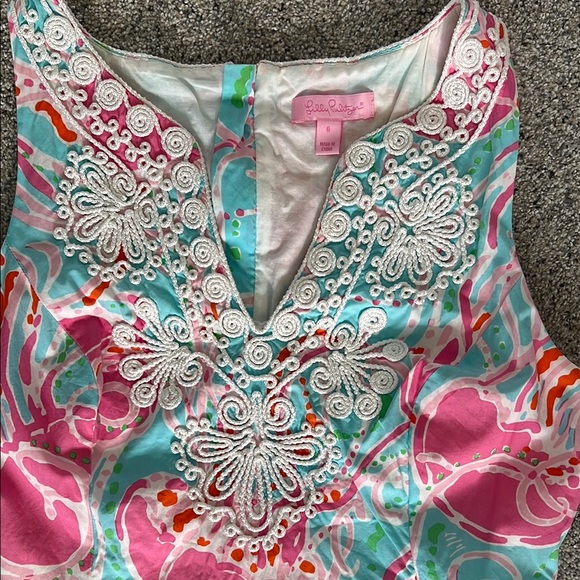 Lilly Pulitzer Sleeveless Dress - Pink and Blue Jellyfish print - Picture 4 of 6